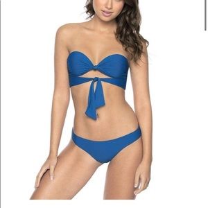Pilyq knot tie bandeau bikini top size large